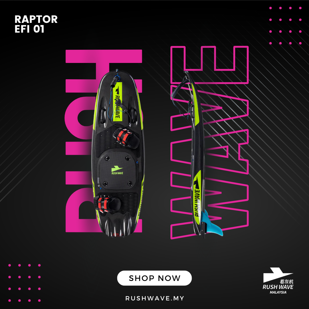 RUSH WAVE | Gasoline Powered EFI Surfboard | 110CC | RAPTOR EFI 01