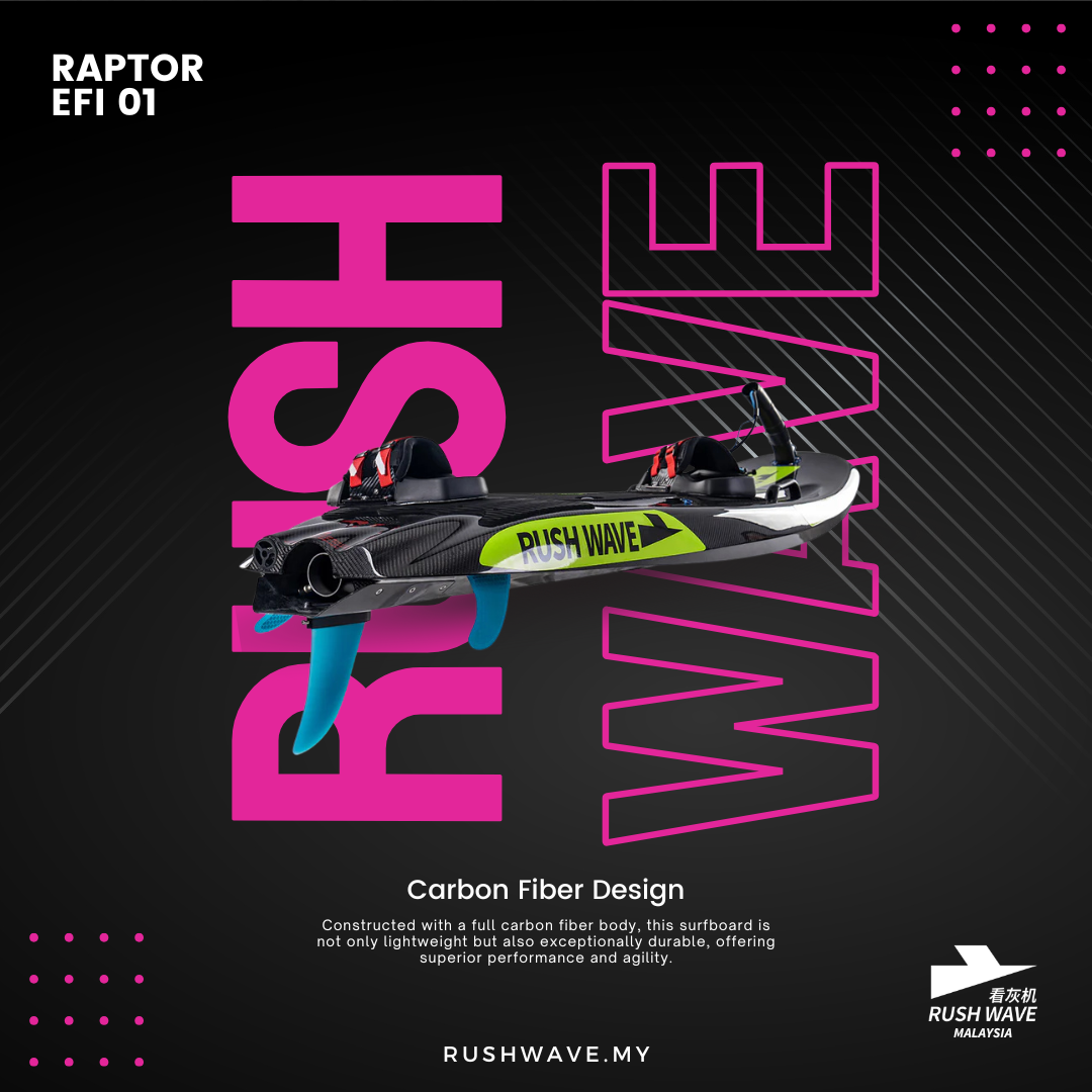 RUSH WAVE | Gasoline Powered EFI Surfboard | 110CC | RAPTOR EFI 01