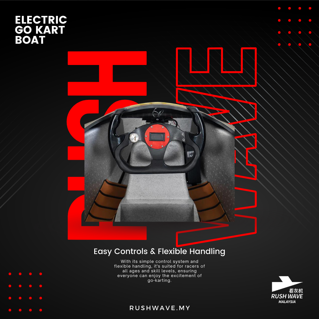 RUSH WAVE Malaysia Official | Electric Go Kart Boat| 15KW Mini Jet Boat | KT-0602