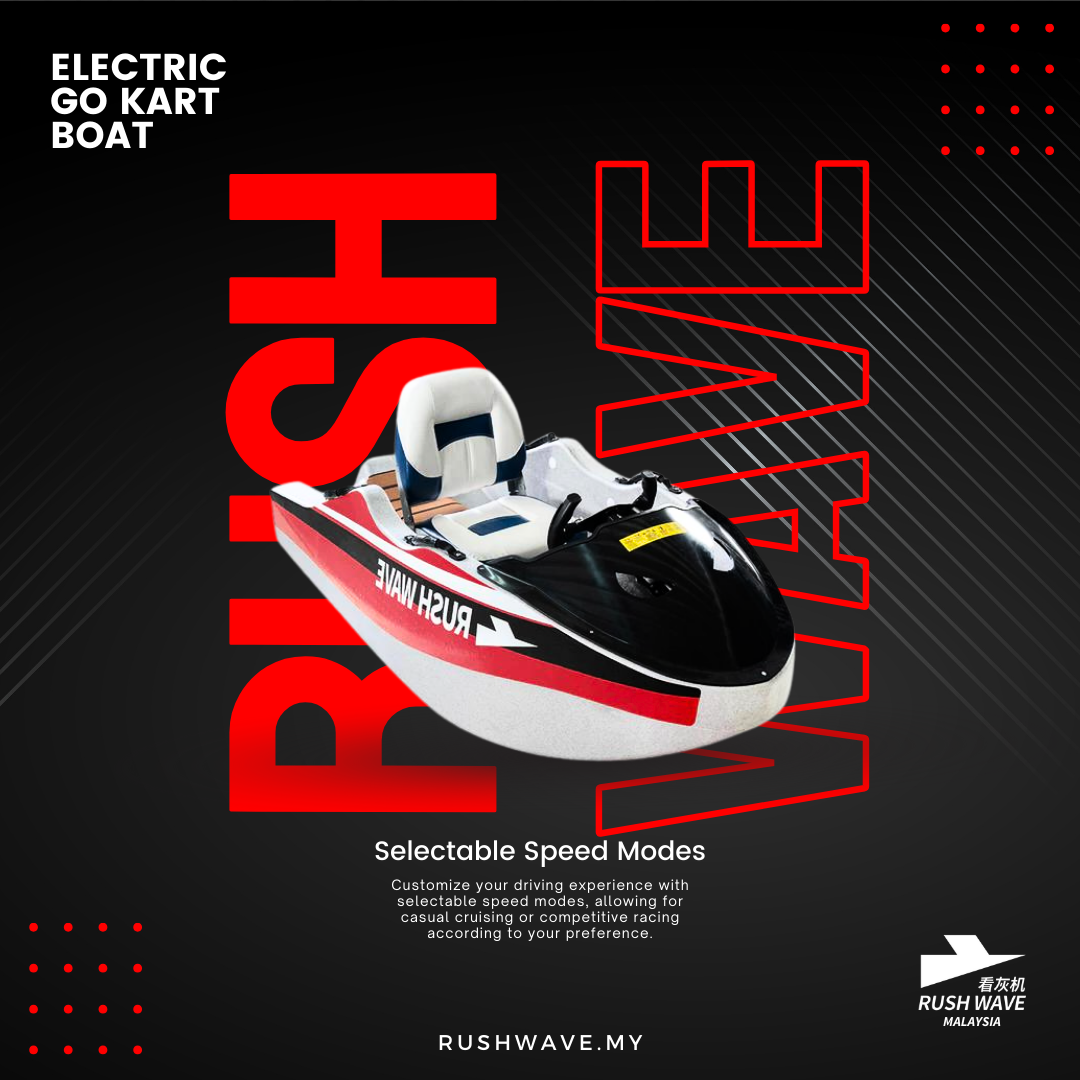 RUSH WAVE Malaysia Official | Electric Go Kart Boat| 15KW Mini Jet Boat | KT-0602