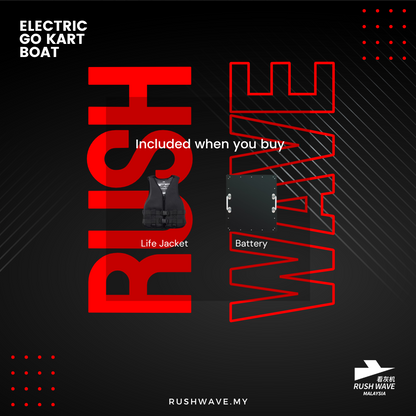 RUSH WAVE Malaysia Official | Electric Go Kart Boat| 15KW Mini Jet Boat | KT-0602