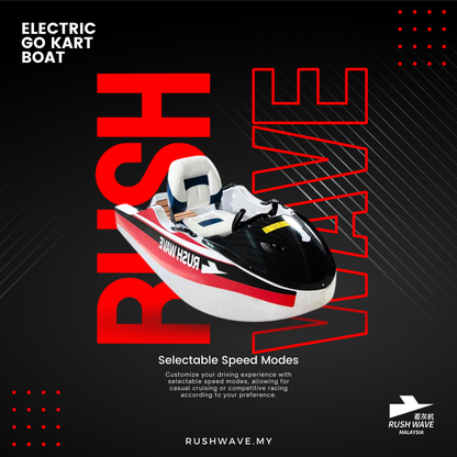 RUSH WAVE Malaysia Official | Electric Go Kart Boat| 15KW Mini Jet Boat | KT-0602